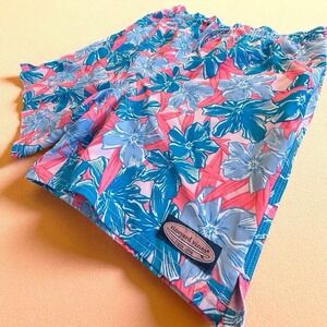 Vineyard Vines Swim Trunks XL Men's Floral Pink Blue Hibiscus Board Shorts